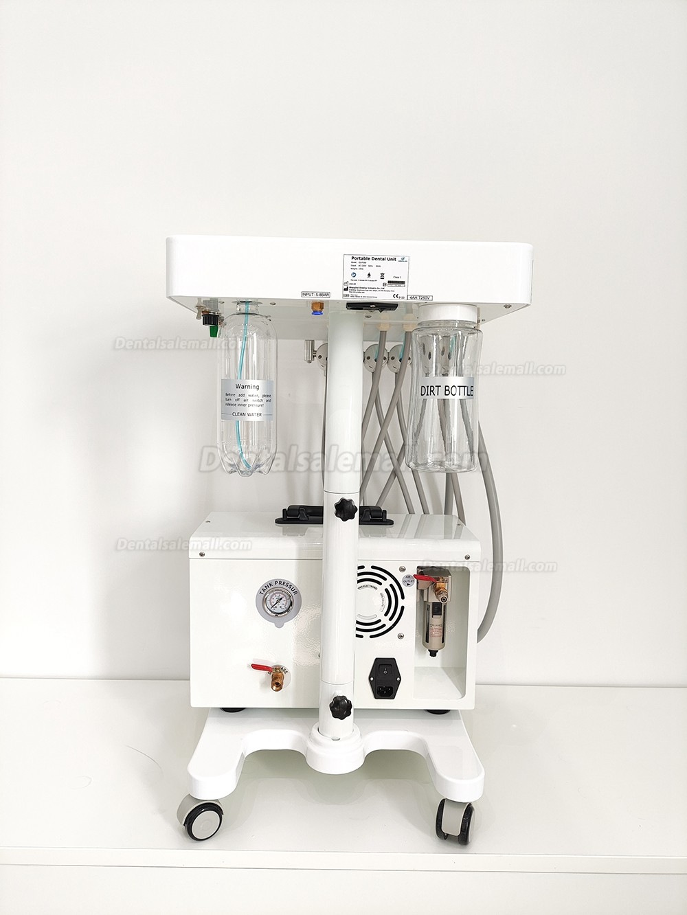 Greeloy Mobile Dental Cart Unit GU-P302 with Air Compressor GA-P300+ Curing Light+ Scaler Handpiece